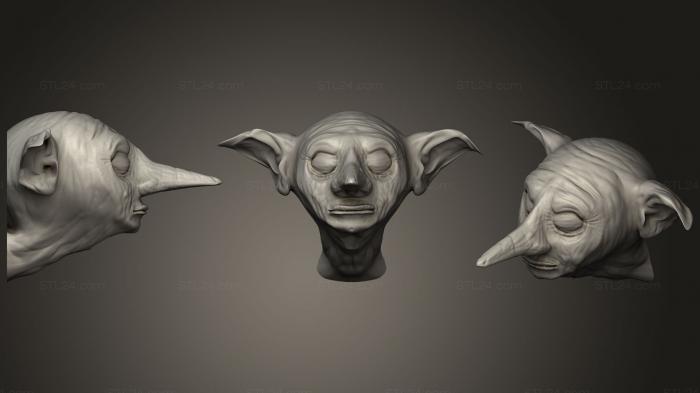 Figurines simple (Elf Head, STKPR_0418) 3D models for cnc